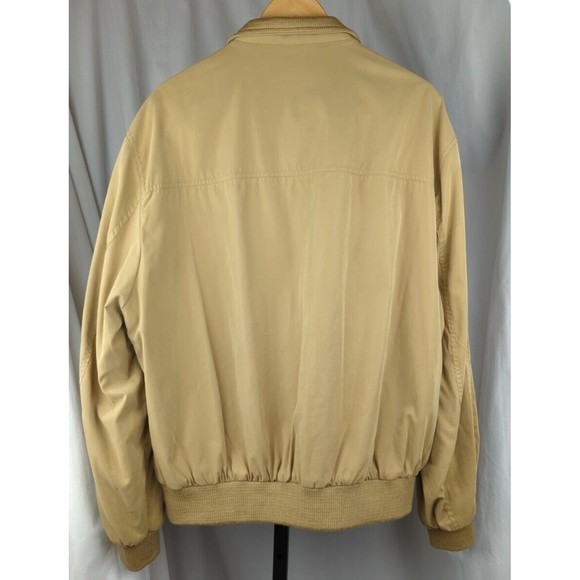 Faconnable Water Resistant Zip Up Jacket Men's Beige Tan Soft 90s Vintage L - Picture 3 of 6